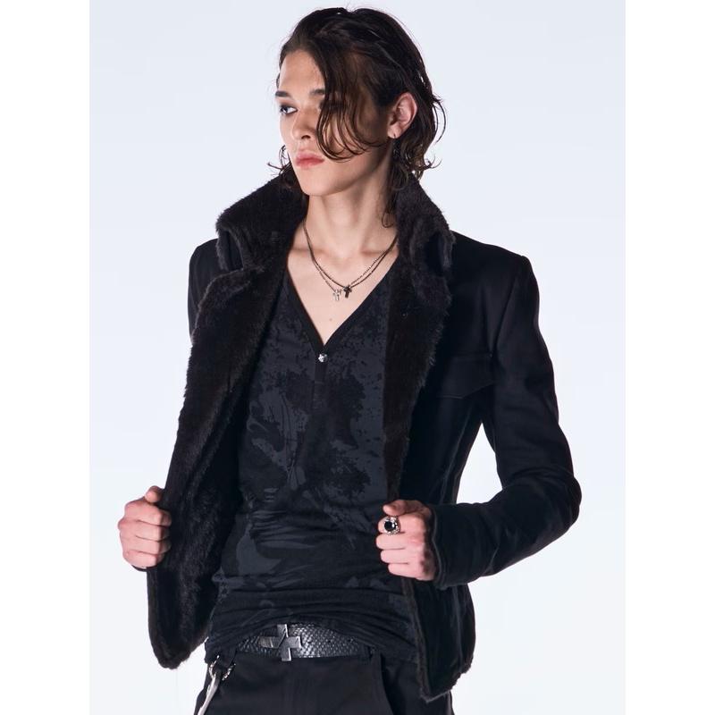(予約品）10月末〜11月入荷予定/kiryuyrik・キリュウキリュウ/Denim Napoleon Blouson/Blackの画像