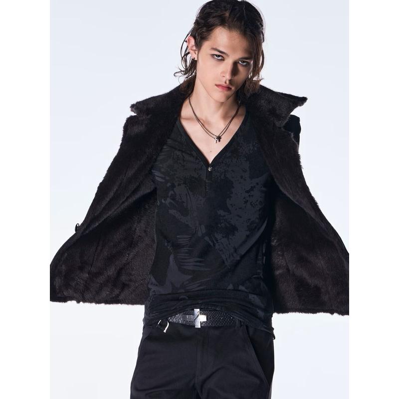 (予約品）10月末〜11月入荷予定/kiryuyrik・キリュウキリュウ/Denim Napoleon Blouson/Blackの画像