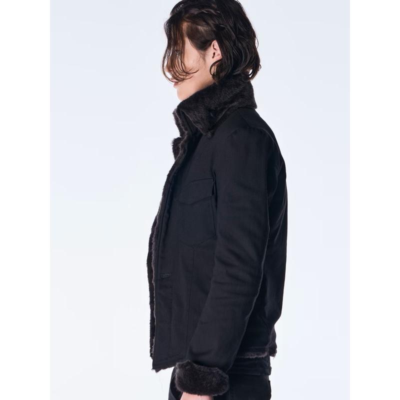 (予約品）10月末〜11月入荷予定/kiryuyrik・キリュウキリュウ/Denim Napoleon Blouson/Blackの画像