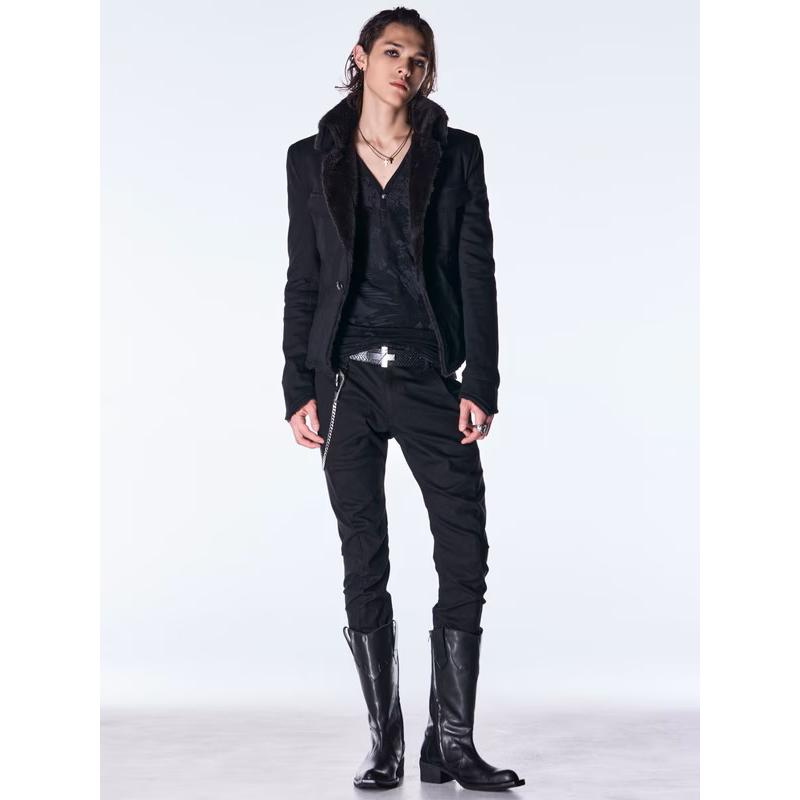 (予約品）10月末〜11月入荷予定/kiryuyrik・キリュウキリュウ/Denim Napoleon Blouson/Blackの画像