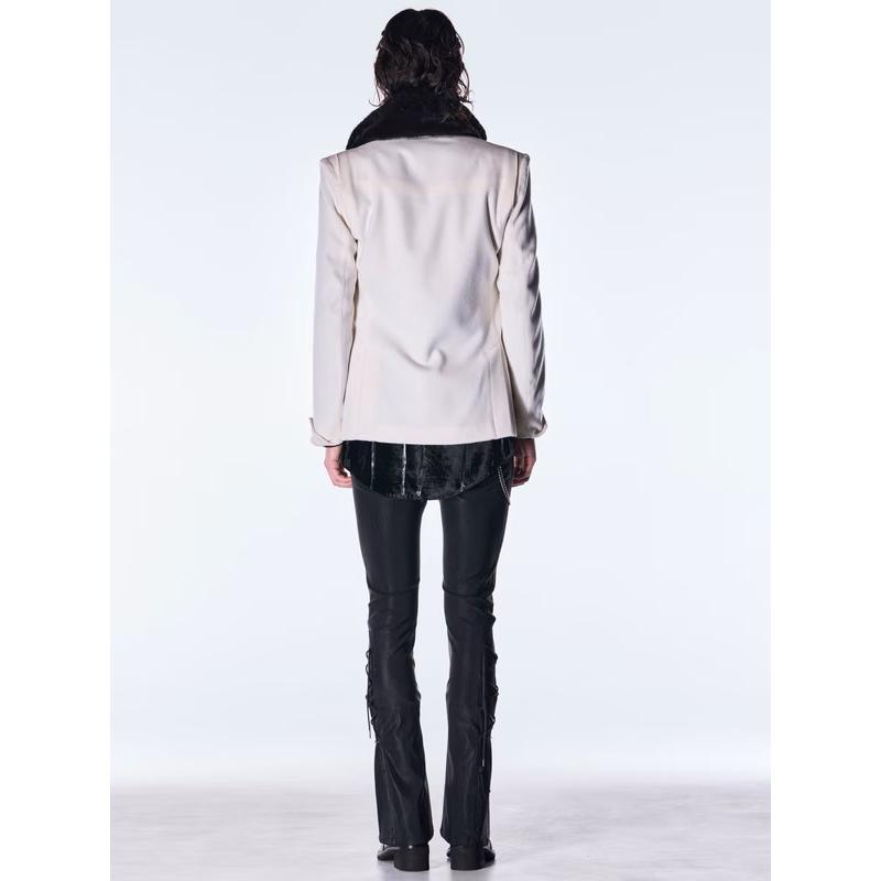 (予約品）11月末〜12月入荷予定/kiryuyrik・キリュウキリュウ/Beaver Napoleon Jacket/Whiteの画像