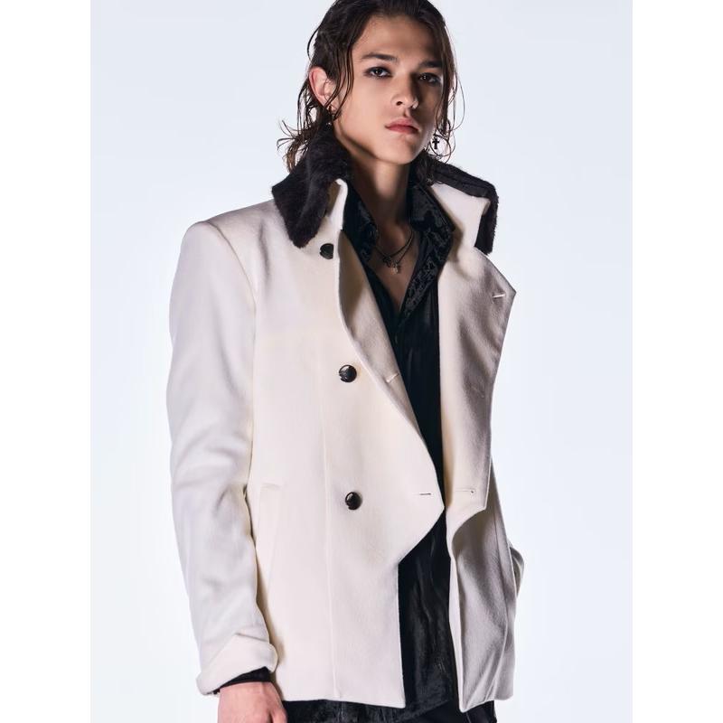 (予約品）11月末〜12月入荷予定/kiryuyrik・キリュウキリュウ/Beaver Napoleon Jacket/Whiteの画像