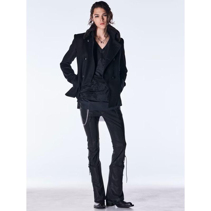 (予約品）11月末〜12月入荷予定/kiryuyrik・キリュウキリュウ/Beaver Fur Napoleon Jacket/Blackの画像
