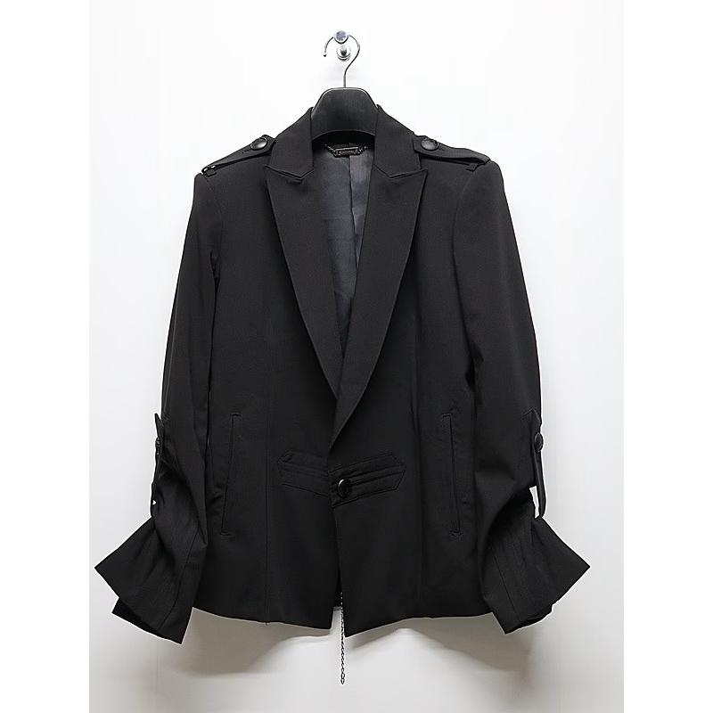 (予約品）9月末〜10月入荷予定/kiryuyrik・キリュウキリュウ/PE Gabardine Short Goth Jacket/Blackの画像