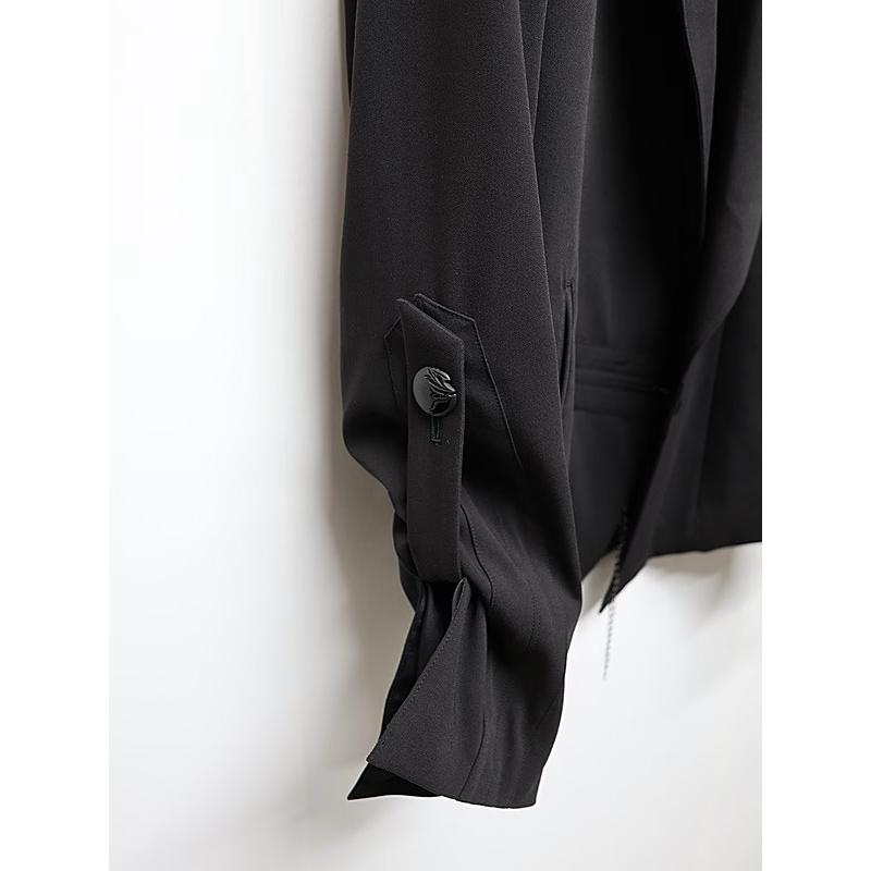 (予約品）9月末〜10月入荷予定/kiryuyrik・キリュウキリュウ/PE Gabardine Short Goth Jacket/Blackの画像