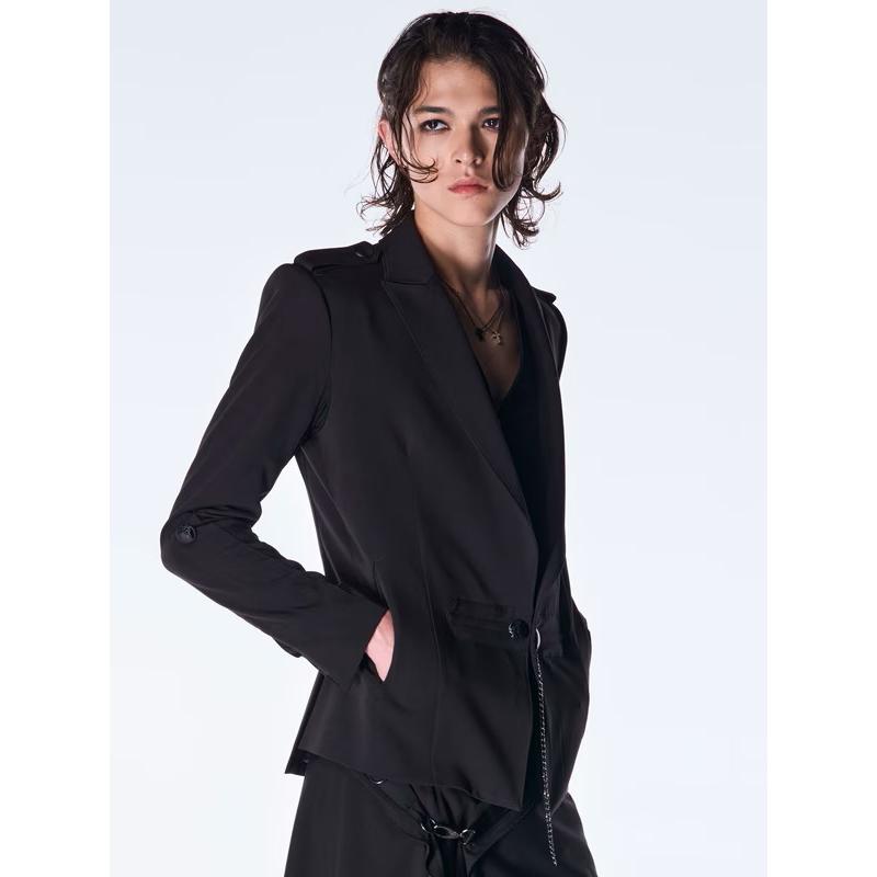(予約品）9月末〜10月入荷予定/kiryuyrik・キリュウキリュウ/PE Gabardine Short Goth Jacket/Blackの画像