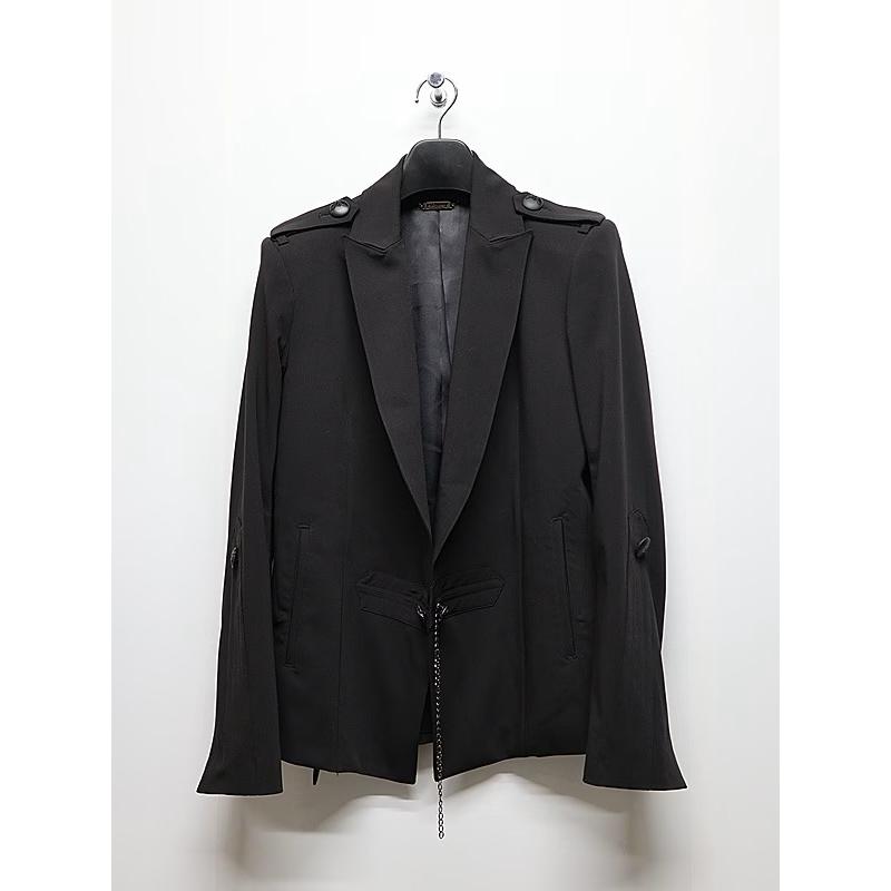 (予約品）9月末〜10月入荷予定/kiryuyrik・キリュウキリュウ/PE Gabardine Short Goth Jacket/Blackの画像