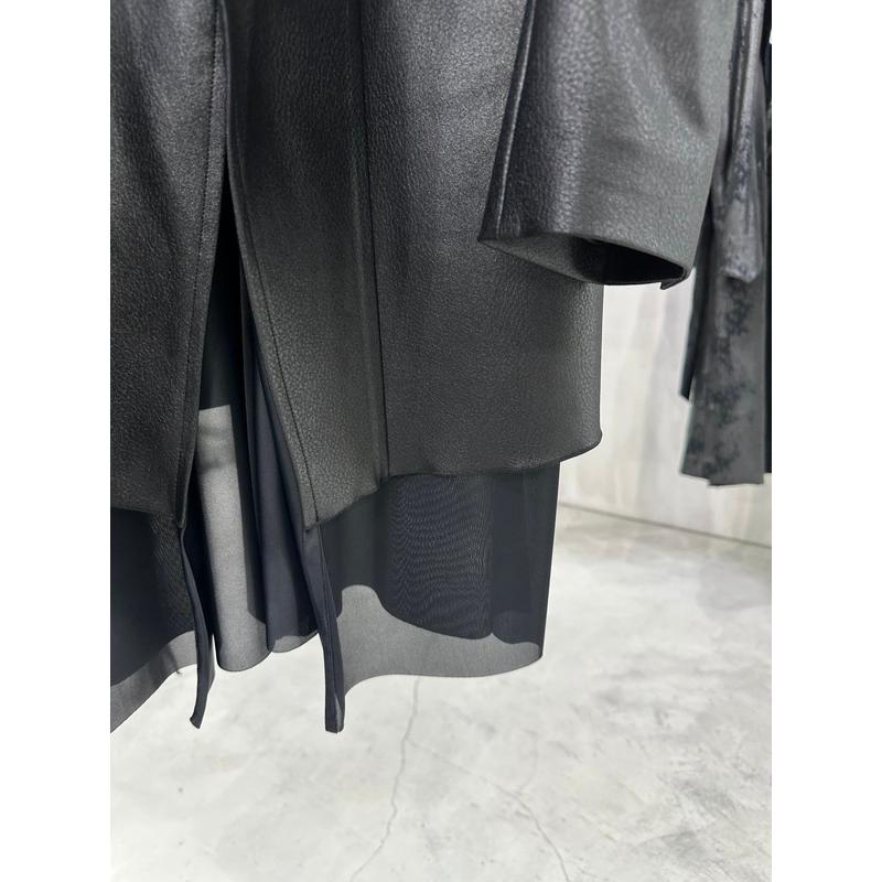 (予約品）10月末〜11月入荷予定/kiryuyrik・キリュウキリュウ/Emboss Silley Jersey Layerd Jacket/Blackの画像