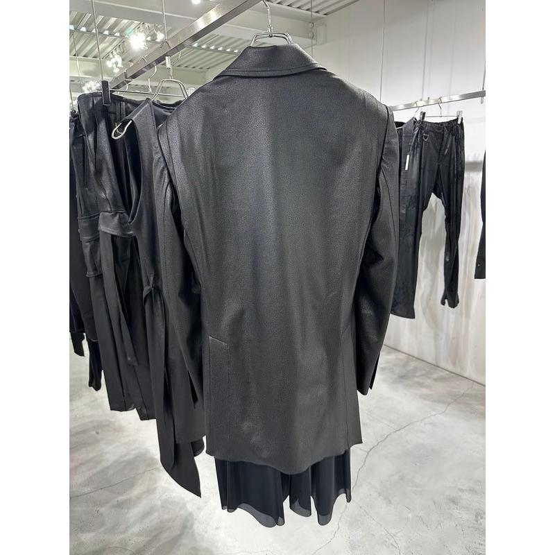 (予約品）10月末〜11月入荷予定/kiryuyrik・キリュウキリュウ/Emboss Silley Jersey Layerd Jacket/Blackの画像