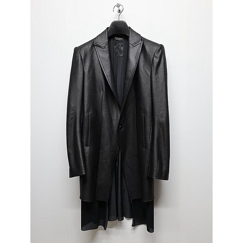 (予約品）10月末〜11月入荷予定/kiryuyrik・キリュウキリュウ/Emboss Silley Jersey Layerd Jacket/Blackの画像