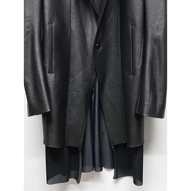 (予約品）10月末〜11月入荷予定/kiryuyrik・キリュウキリュウ/Emboss Silley Jersey Layerd Jacket/Blackの画像