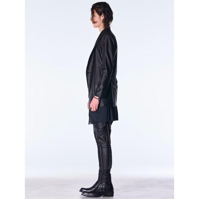 (予約品）10月末〜11月入荷予定/kiryuyrik・キリュウキリュウ/Emboss Silley Jersey Layerd Jacket/Blackの画像