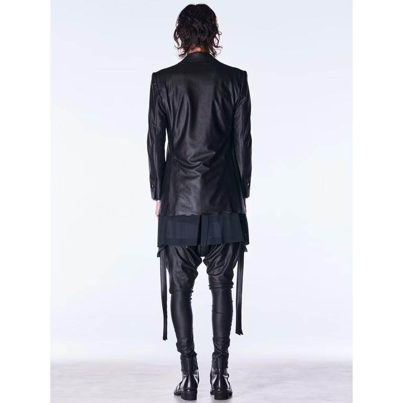 (予約品）10月末〜11月入荷予定/kiryuyrik・キリュウキリュウ/Emboss Silley Jersey Layerd Jacket/Blackの画像