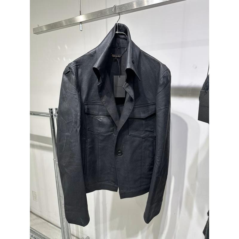 (予約品）11月末〜12月入荷予定/kiryuyrik・キリュウキリュウ/Denim Napoleon Blouson/Blackの画像