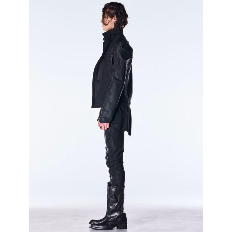 (予約品）11月末〜12月入荷予定/kiryuyrik・キリュウキリュウ/Denim Napoleon Blouson/Blackの画像
