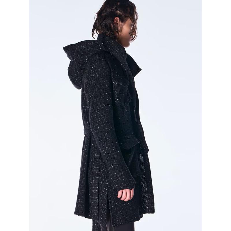 (予約品）11月末〜12月入荷予定/kiryuyrik・キリュウキリュウ/Tweed Long-M65/Blackの画像