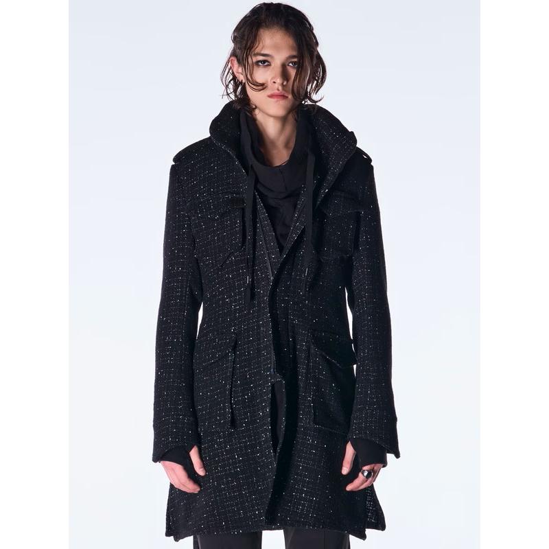 (予約品）11月末〜12月入荷予定/kiryuyrik・キリュウキリュウ/Tweed Long-M65/Blackの画像