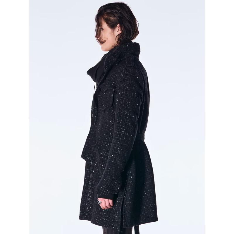 (予約品）11月末〜12月入荷予定/kiryuyrik・キリュウキリュウ/Tweed Long-M65/Blackの画像