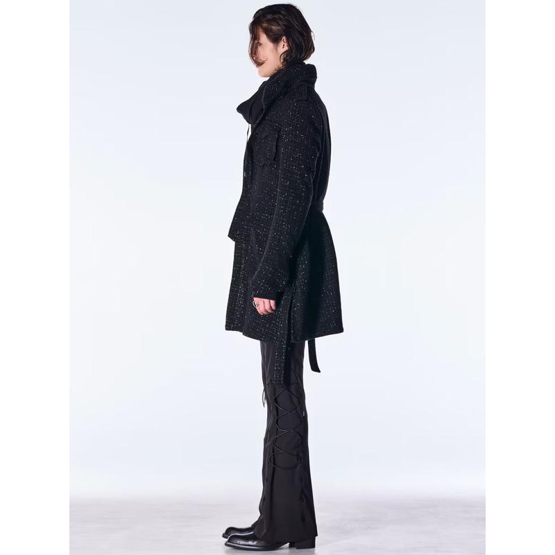(予約品）11月末〜12月入荷予定/kiryuyrik・キリュウキリュウ/Tweed Long-M65/Blackの画像