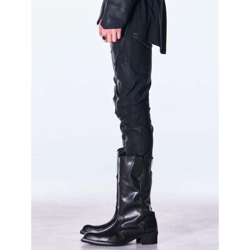 (予約品）11月末〜12月入荷予定/kiryuyrik・キリュウキリュウ/Denim Curve Pants/Blackの画像
