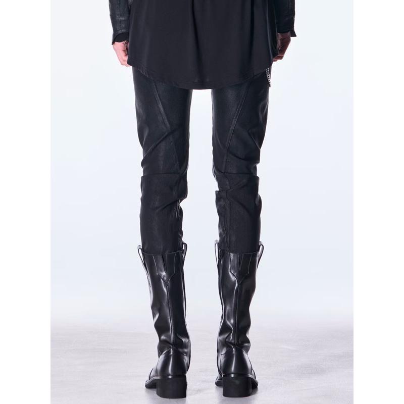 (予約品）11月末〜12月入荷予定/kiryuyrik・キリュウキリュウ/Denim Curve Pants/Blackの画像