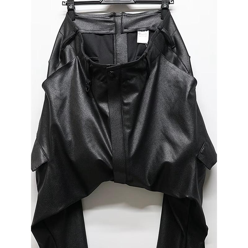 (予約品）10月末〜11月入荷予定/kiryuyrik・キリュウキリュウ/Emboss Silley Jersey Saruel Bondage Pants/Blackの画像
