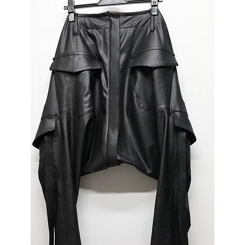 (予約品）10月末〜11月入荷予定/kiryuyrik・キリュウキリュウ/Emboss Silley Jersey Saruel Bondage Pants/Blackの画像