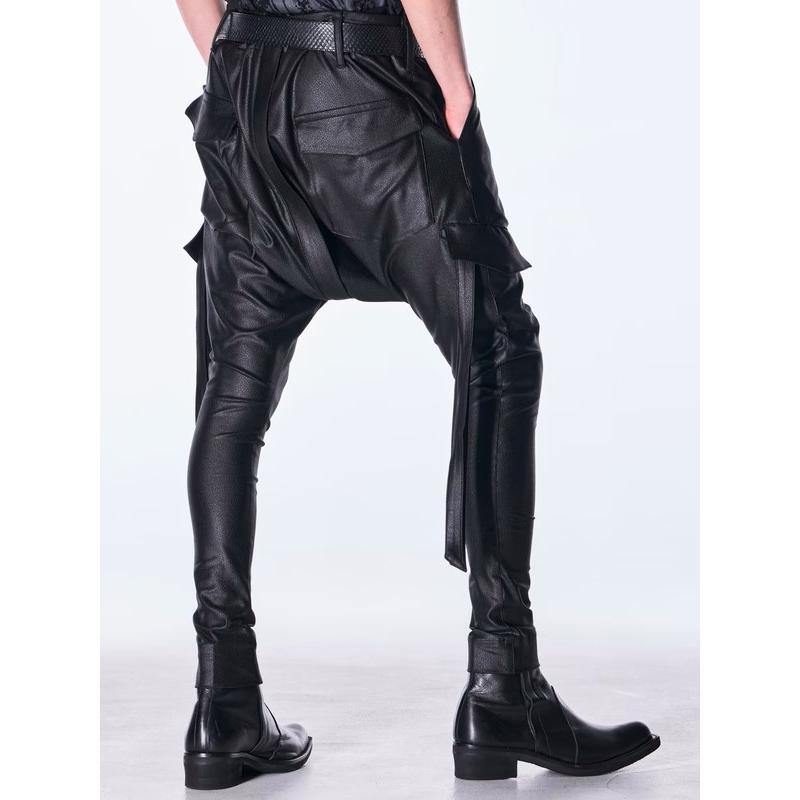 (予約品）10月末〜11月入荷予定/kiryuyrik・キリュウキリュウ/Emboss Silley Jersey Saruel Bondage Pants/Blackの画像