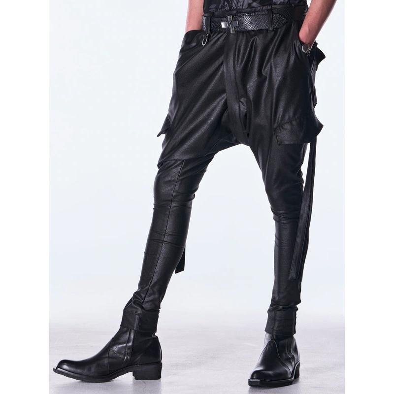 (予約品）10月末〜11月入荷予定/kiryuyrik・キリュウキリュウ/Emboss Silley Jersey Saruel Bondage Pants/Blackの画像