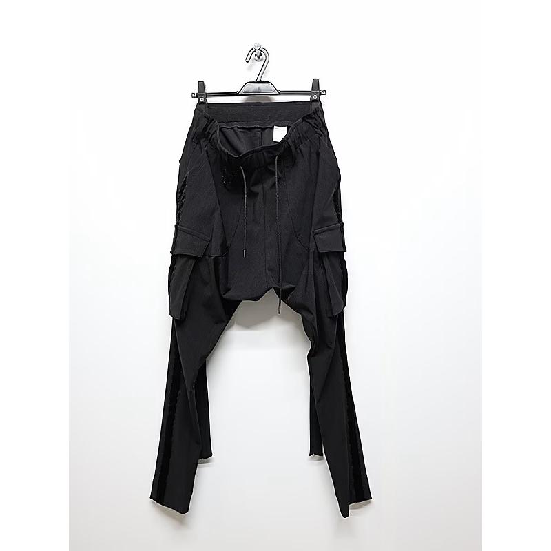 (予約品）9月末〜10月入荷予定/kiryuyrik・キリュウキリュウ/High Tension Jersey Saruel Pants/Blackの画像
