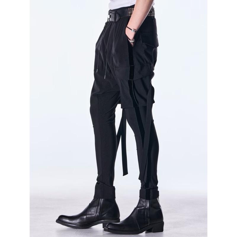 (予約品）9月末〜10月入荷予定/kiryuyrik・キリュウキリュウ/High Tension Jersey Saruel Pants/Blackの画像