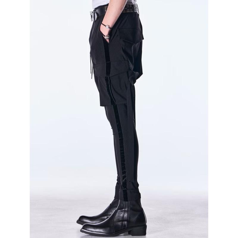 (予約品）9月末〜10月入荷予定/kiryuyrik・キリュウキリュウ/High Tension Jersey Saruel Pants/Blackの画像