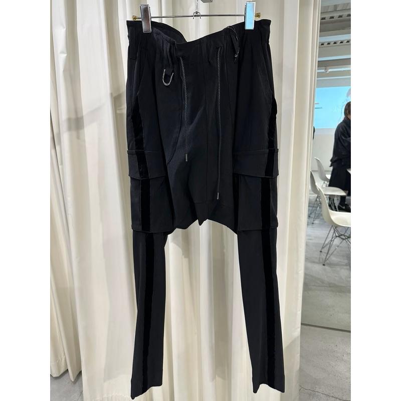 (予約品）9月末〜10月入荷予定/kiryuyrik・キリュウキリュウ/High Tension Jersey Saruel Pants/Blackの画像