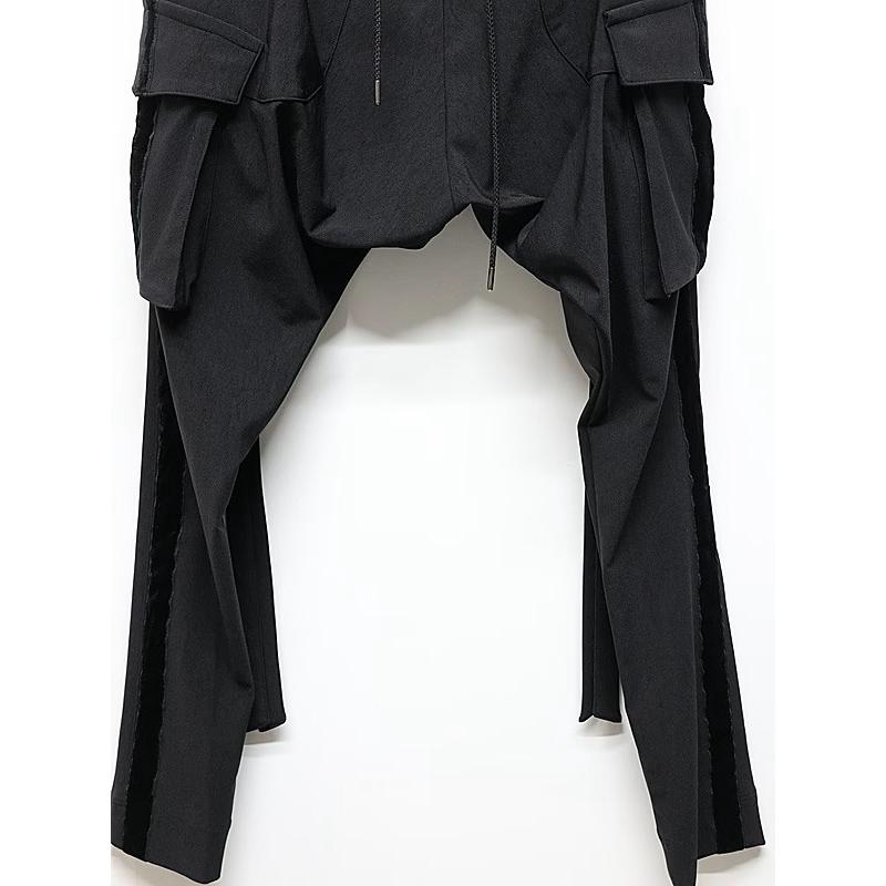 (予約品）9月末〜10月入荷予定/kiryuyrik・キリュウキリュウ/High Tension Jersey Saruel Pants/Blackの画像