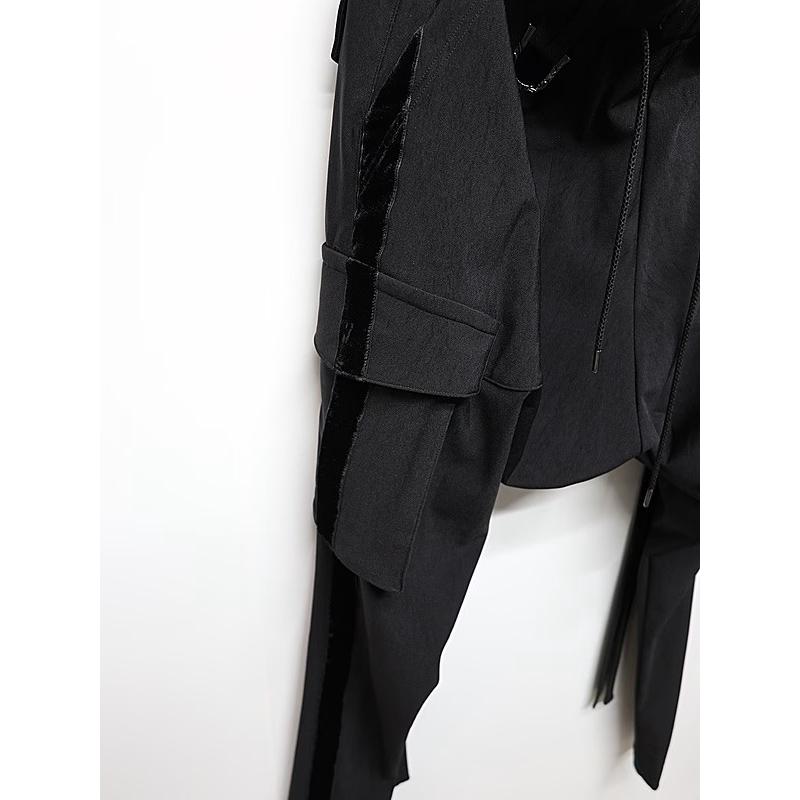 (予約品）9月末〜10月入荷予定/kiryuyrik・キリュウキリュウ/High Tension Jersey Saruel Pants/Blackの画像