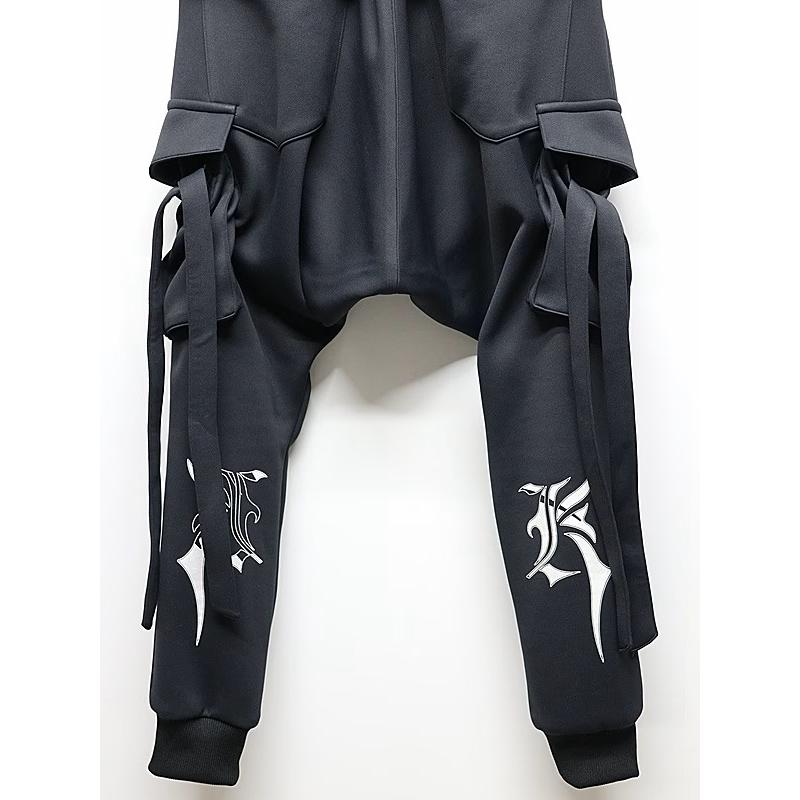 (予約品）8月末〜9月入荷予定/kiryuyrik・キリュウキリュウ/Double Knit Jersey Saruel Pants/Blackの画像