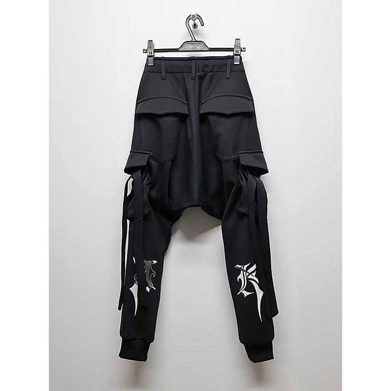 (予約品）8月末〜9月入荷予定/kiryuyrik・キリュウキリュウ/Double Knit Jersey Saruel Pants/Blackの画像