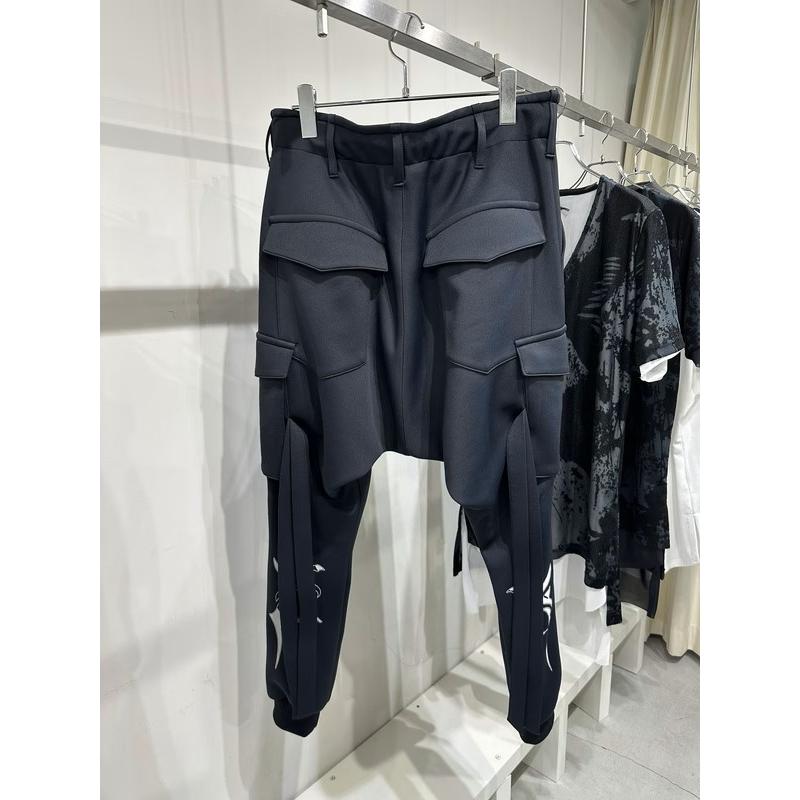 (予約品）8月末〜9月入荷予定/kiryuyrik・キリュウキリュウ/Double Knit Jersey Saruel Pants/Blackの画像