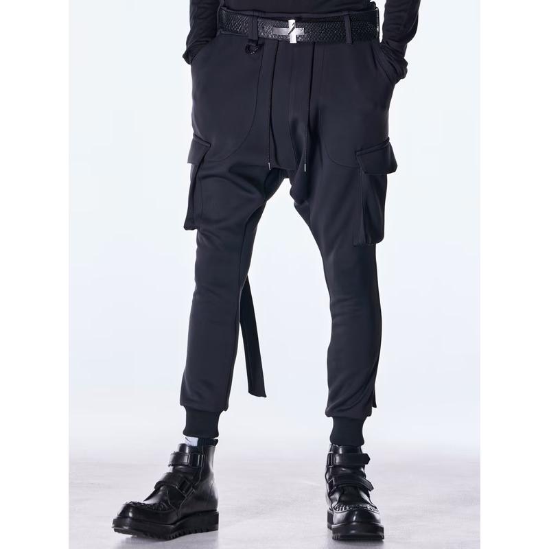 (予約品）8月末〜9月入荷予定/kiryuyrik・キリュウキリュウ/Double Knit Jersey Saruel Pants/Blackの画像