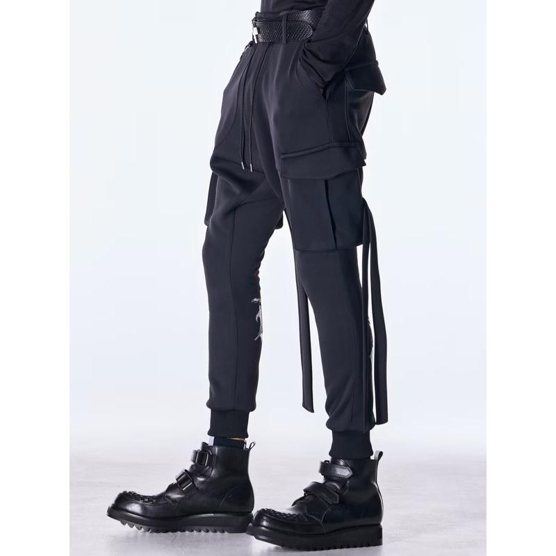 (予約品）8月末〜9月入荷予定/kiryuyrik・キリュウキリュウ/Double Knit Jersey Saruel Pants/Blackの画像