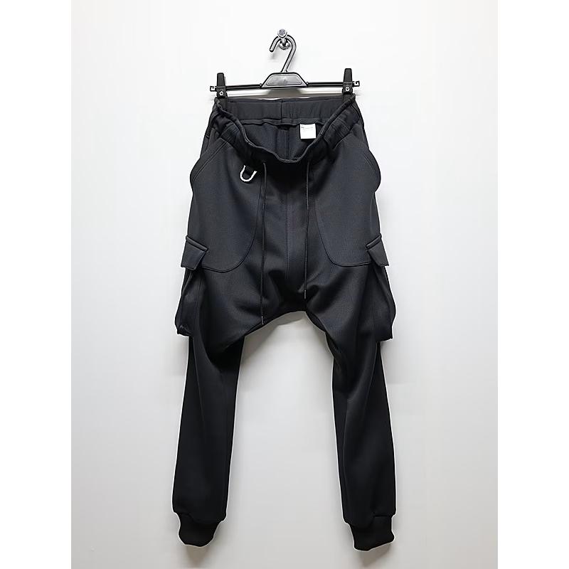 (予約品）8月末〜9月入荷予定/kiryuyrik・キリュウキリュウ/Double Knit Jersey Saruel Pants/Blackの画像
