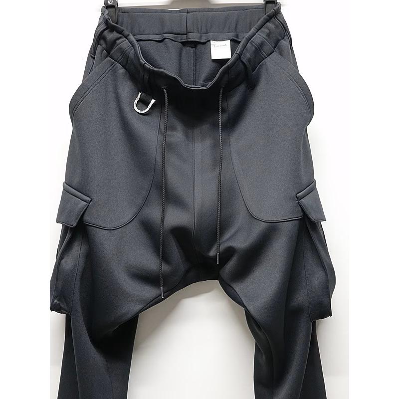(予約品）8月末〜9月入荷予定/kiryuyrik・キリュウキリュウ/Double Knit Jersey Saruel Pants/Blackの画像