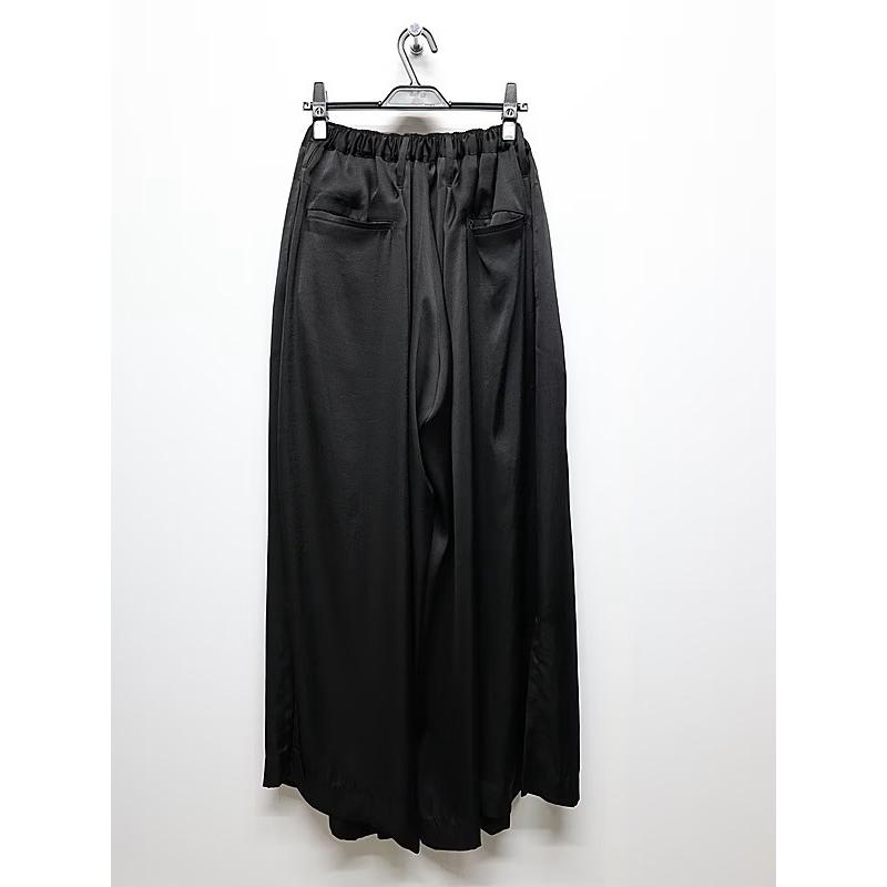 (予約品）8月末〜9月入荷予定/kiryuyrik・キリュウキリュウ/Vintage Satin Wide Tuck Slacks/Blackの画像