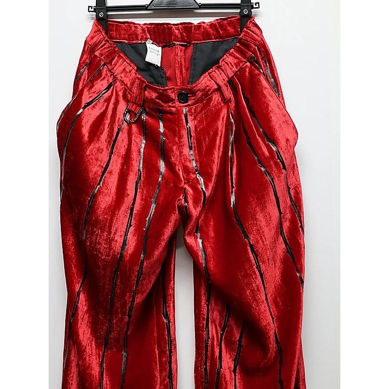 (予約品）10月末〜11月入荷予定/kiryuyrik・キリュウキリュウ/TOGE Velvet Wide Slacks/Redの画像