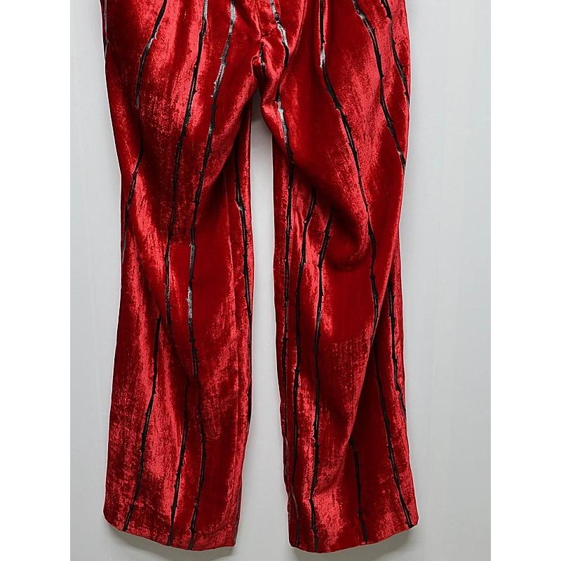 (予約品）10月末〜11月入荷予定/kiryuyrik・キリュウキリュウ/TOGE Velvet Wide Slacks/Redの画像