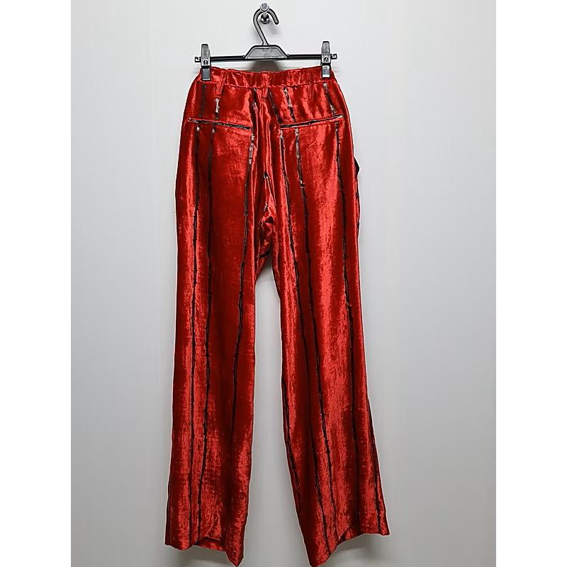 (予約品）10月末〜11月入荷予定/kiryuyrik・キリュウキリュウ/TOGE Velvet Wide Slacks/Redの画像