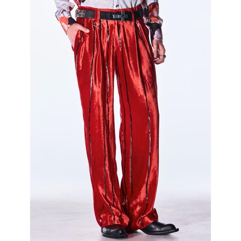 (予約品）10月末〜11月入荷予定/kiryuyrik・キリュウキリュウ/TOGE Velvet Wide Slacks/Redの画像