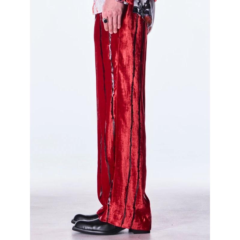(予約品）10月末〜11月入荷予定/kiryuyrik・キリュウキリュウ/TOGE Velvet Wide Slacks/Redの画像