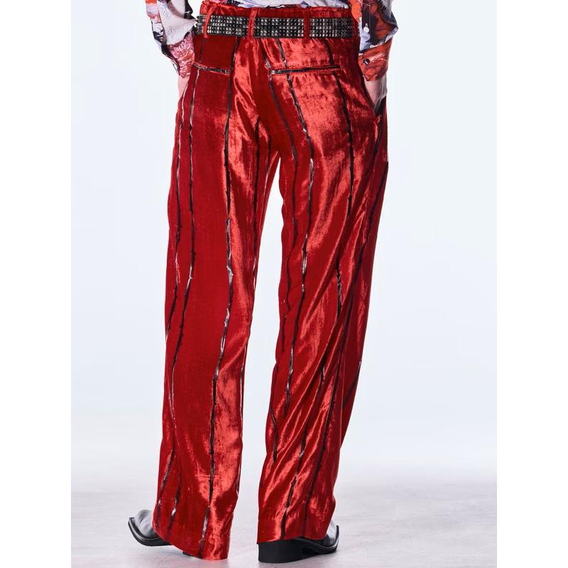 (予約品）10月末〜11月入荷予定/kiryuyrik・キリュウキリュウ/TOGE Velvet Wide Slacks/Redの画像