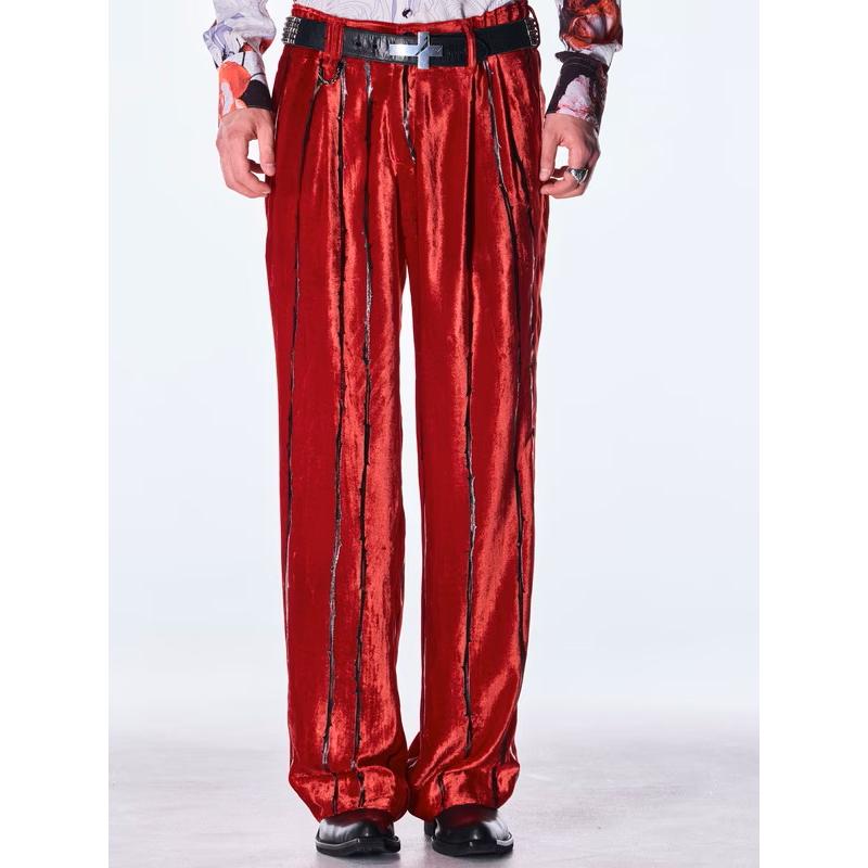 (予約品）10月末〜11月入荷予定/kiryuyrik・キリュウキリュウ/TOGE Velvet Wide Slacks/Redの画像